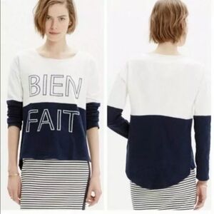 Madewell French Bien Fait Setlist ColorBlock Pullover top size XS